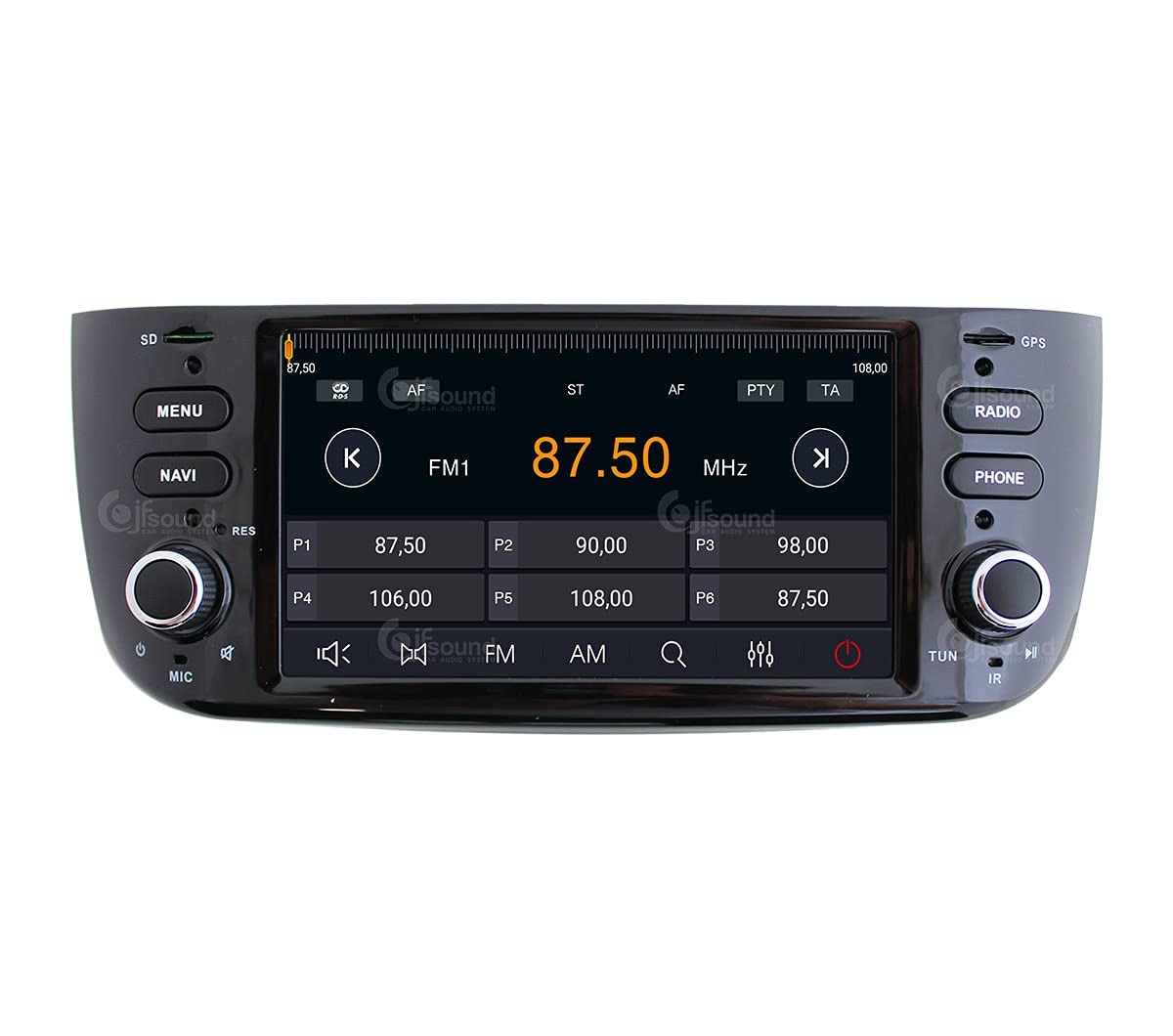 Autorradio de Ajuste Personalizado para Punto EVO Android GPS Bluetooth WiFi Dab USB Pantalla táctil Full HD 6,2" procesador de 8 núcleos y comandos de Voz