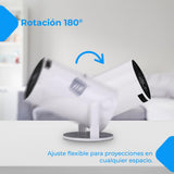 NK Mini Proyector Portátil - Resolución Full HD 1080P (Soporta 4K), Android, WiFi, Bluetooth, Mirror Link, Cristal 2.69" LCD, Altavoz Incorporado, HDMI y USB, Rotación 180°, (10'8 x 10'3 cm)