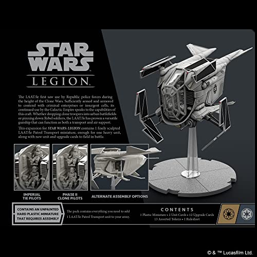 Atomic Mass Games, Star Wars Legion: Neutral Expansions: LAAT/IE Patrol Transport Unit, Unit Expansion, Miniatures Game, Ages 14+, 2 Players, 90 Minutes Playing Time