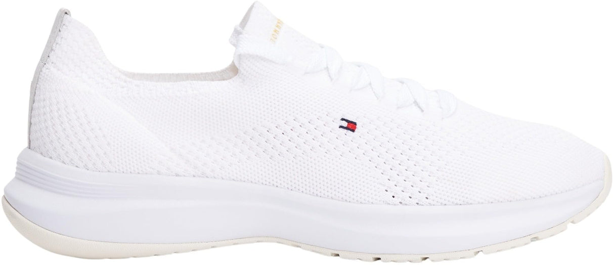 Tommy Hilfiger Runner Sneaker Mujer Knit Low Top, Blanco (White), 38
