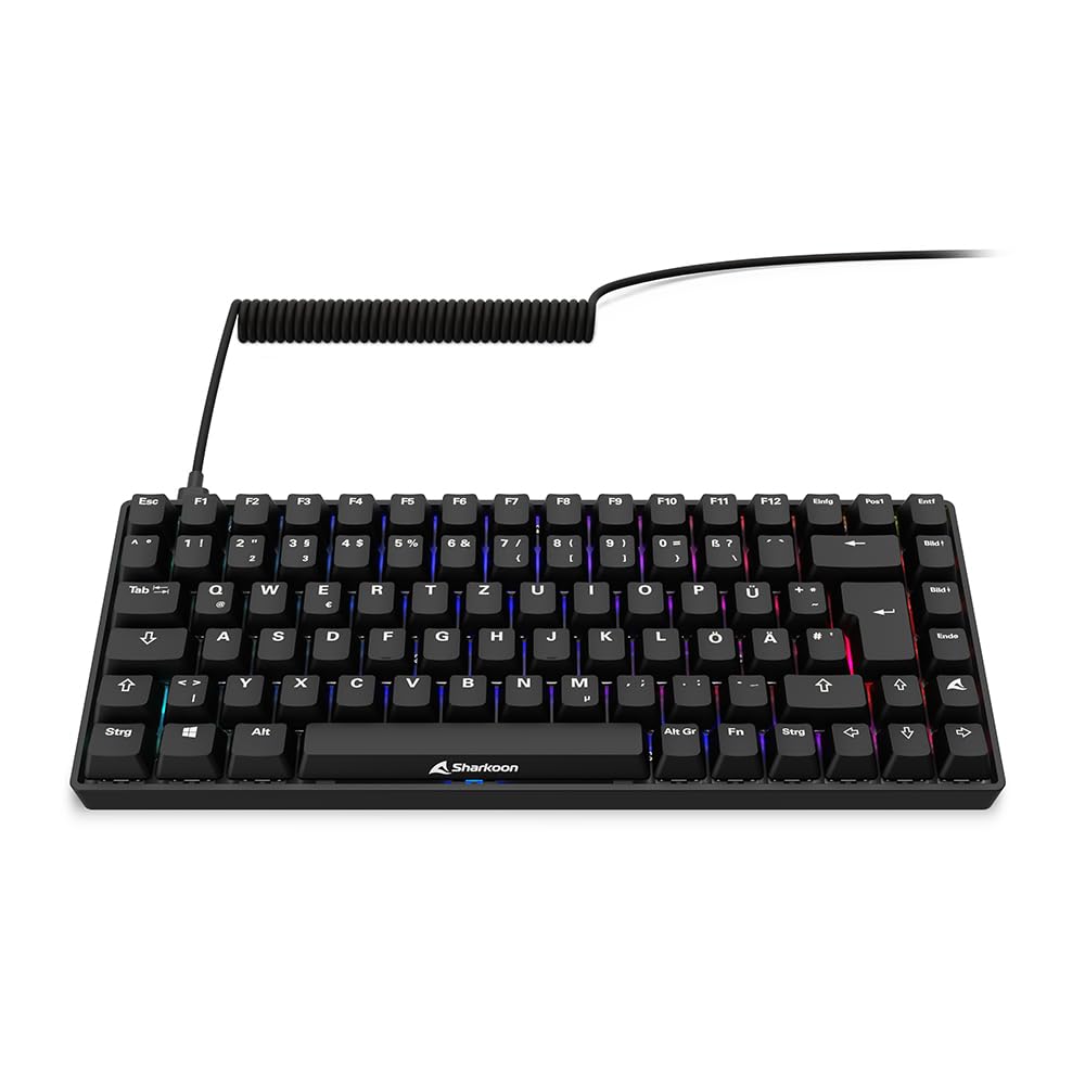 Sharkoon Skiller SGK50 S3 PBT Negro, RGB Gaming Keyboard, Gateron G Pro 3.0 Yellow, disposición 75%