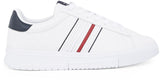 Tommy Hilfiger Sneaker con Suela Cupsole Hombre Modern Stripes con Logotipo, Blanco (White), 45