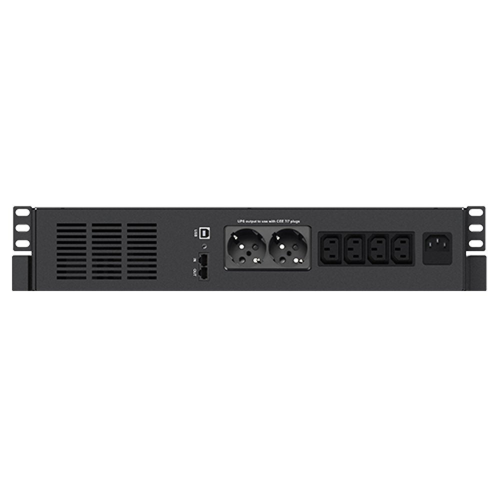 X4 600 RM Plus - Sistemas de alimentación ininterrumpida (SAI/UPS), línea interactiVA, 600 VA, 4 IEC tomacorrientes - 2 SCHUKO tomacorrientes (Garantía 2 años)