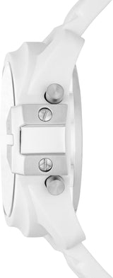Diesel Reloj para hombre Master Chief, movimiento LCD, 44mm Caja de silicona blanca con correa de silicona, DZ2157