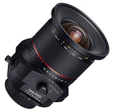 Samyang F1110905101 - Objetivo fotográfico DSLR para Sony A (Distancia Focal Fija 24mm, Apertura f/3.5-22 T/S ED AS UMC, diámetro Filtro: 82mm), Negro