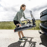 Atera 022701 Portabicicletas de Coche Strada EVO 3, portabicicletas de Remolque con Luces traseras, para 3 Bicicletas o e-Bikes