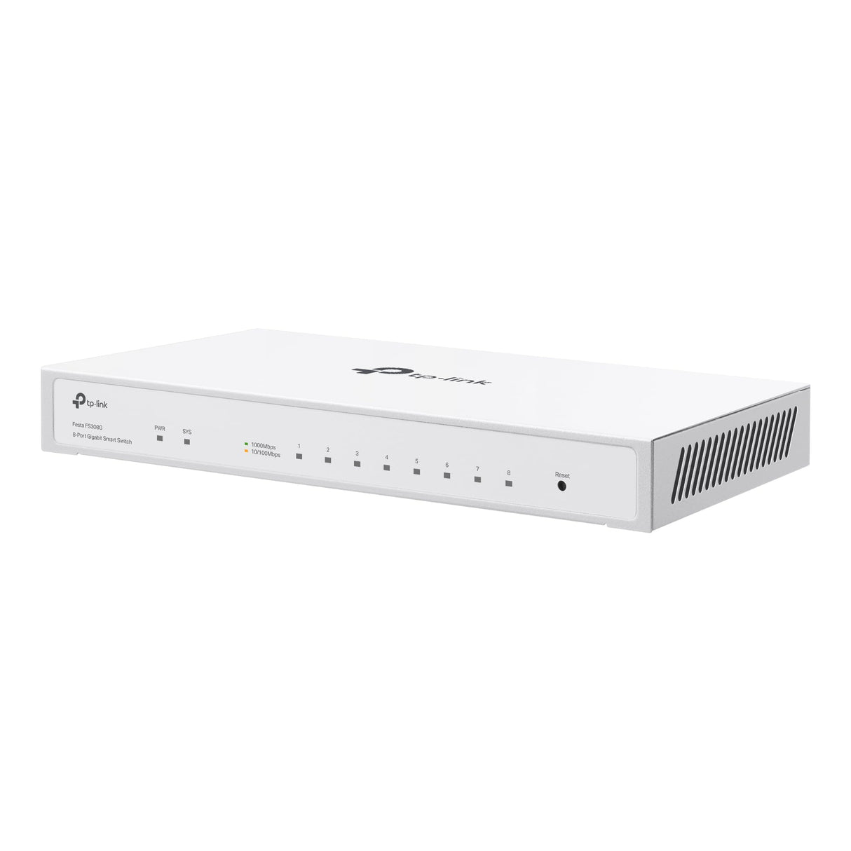 TP-Link Festa FS308G Switch Inteligente Gigabit de 8 Puertos, Gestión en la Nube, Operación Silenciosa, Optimo para PYMEs y Oficinas, Optimización de Red, QoS Avanzado