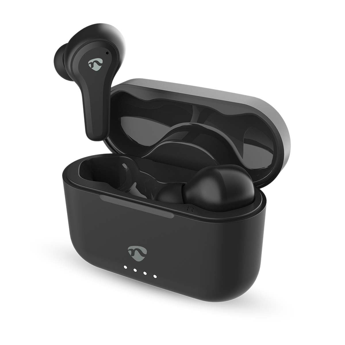 NEDIS Auriculares Totalmente inalámbricos, híbridos (ENC + ANC), Bluetooth, máximo Tiempo de reproducción de la batería: 36 Horas, Control táctil, Carcasa de Carga, Carcasa de Carga inalámbrica,