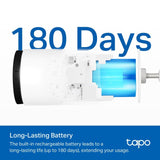 Tapo C410(4-Pack) - Cámara Wi-Fi de Batería para Exterior/Interior, 2K 3MP, 6400mAh, Detección de Personas por IA, Visión Nocturna a Color, No Requiere Hub, Compatible con Panel Solar