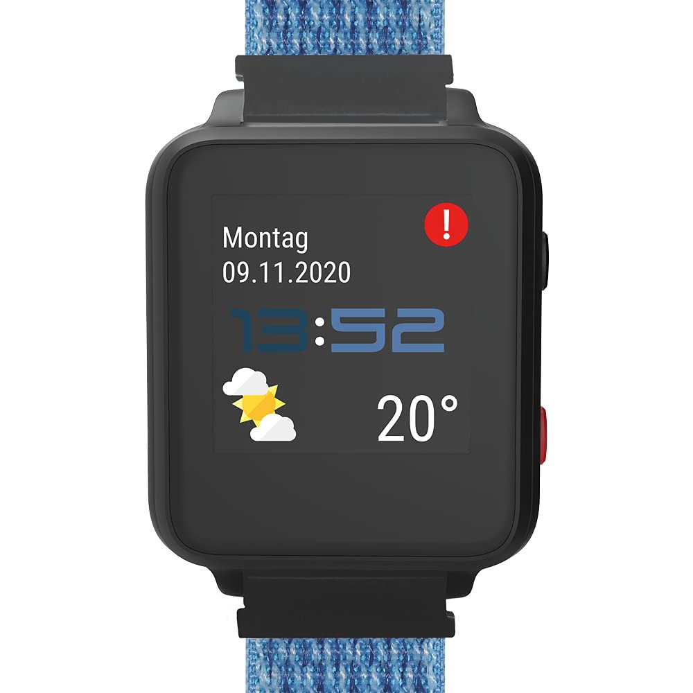 ANIO 5 (Azul): Reloj de teléfono para niños, Llamadas, Mensajes, Modo Escolar, función SOS, GPS, podómetro, la ubicación se Puede Apagar, Cumple con GDPR, Servidor y aplicación Fabricados en Alemania