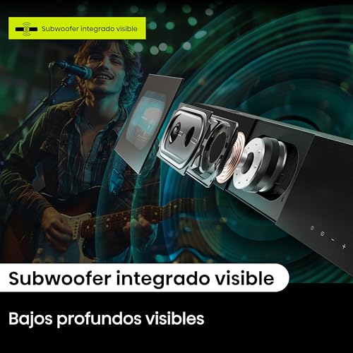 Hisense HS2000 - Barra de Sonido 2.1, 240W, Subwoofer Incorporado, Dolby Digital Plus, DTS Virtual:X, Modo TV, EzPlay