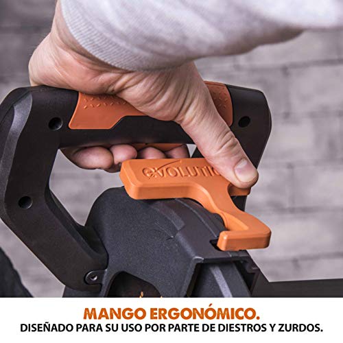 Evolution Power Tools R255SMS Sierra ingletadora Deslizante multimaterial, con Paquete Plus, Corta acero dulce, aluminio, plástico, madera con clavos incrustados 230 V, 255 mm