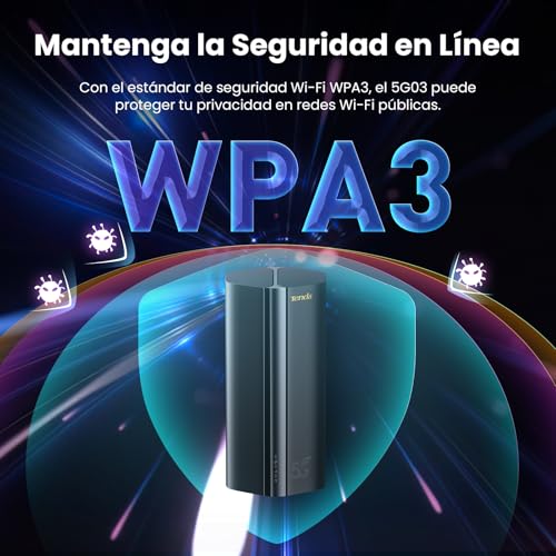 Tenda 5G03 - Router 5G NR LTE, Router Wi-Fi 6 AX1800, Velocidad hasta 4,67 Gbps, Easy Mesh, Plug&Play, 2 Puertos Gigabit, Conecta hasta 128 Dispositivos, WPA3, OFDMA, MU-MIMO
