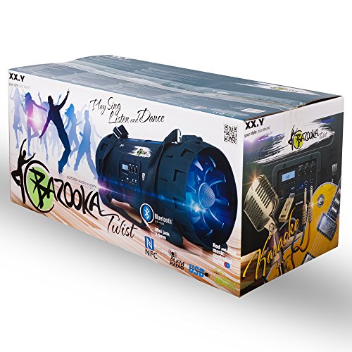 XX. Y P de 137j Altavoz Bluetooth Boom Box (NFC) con Radio FM Integrado, Entrada de batería/Audio para micrófono/Instrumento Musical/Reproductor MP3/Puerto USB Negro