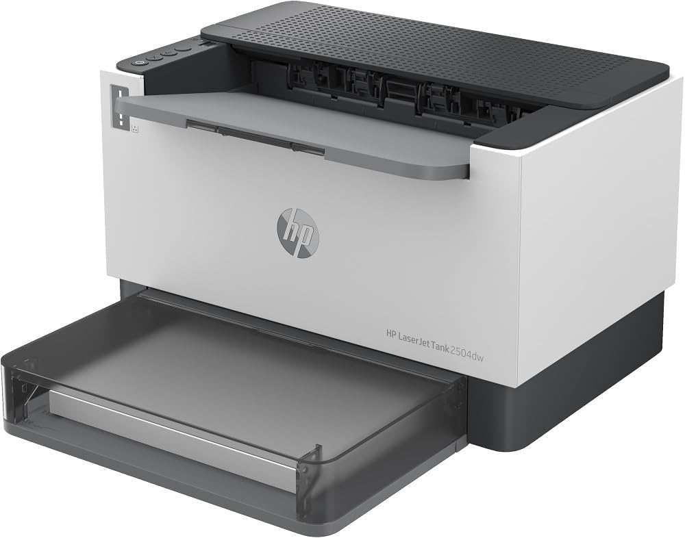 HP LaserJet Tank 2504dw 2R7F4A, Impresora Láser A4 con Deposito de Toner, Impresión a Doble Cara Automática, Wi-Fi, HP Smart App, Pantalla LCD Icon, Blanca y Negra