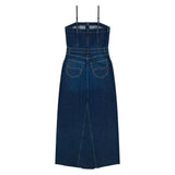 Lee Maxi Denim Dress Vestido Informal, Dark Fusion, XS Mujeres