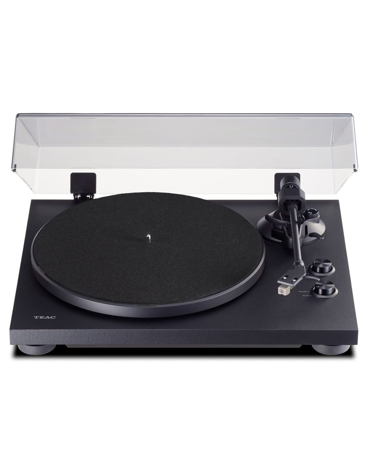 Teac TN-280BT-A3 Giradiscos con salida Bluetooth (plato de aluminio, transmisión por correa, preamplificador de fono MM, carcasa de MDF de alta densidad) Negro