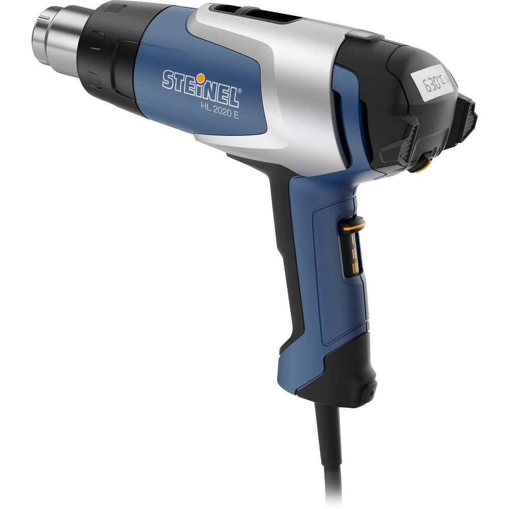 Steinel HL 2020 E - Pistola de aire caliente, Potencia de 2200 W, Temperatura de 80-630 °C, Caudal de 3 niveles 150/300/500 l/min, Pistola de calor con visualizador LCD, 352202