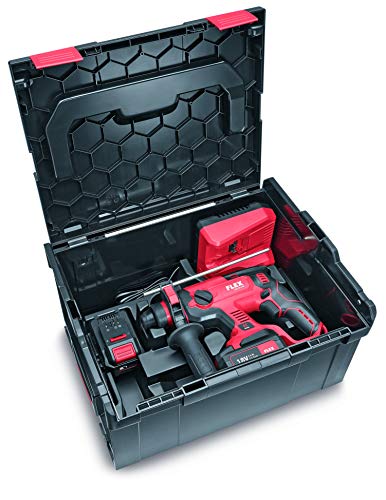 Flex CHE 18.0-EC/5.0 461768 - Juego de martillo perforador (18 V, 5 Ah, 1,7 J, velocidad de ralentí 0-1400 /min, velocidad de impacto en vacío 0-4500 /min, SDS-plus)