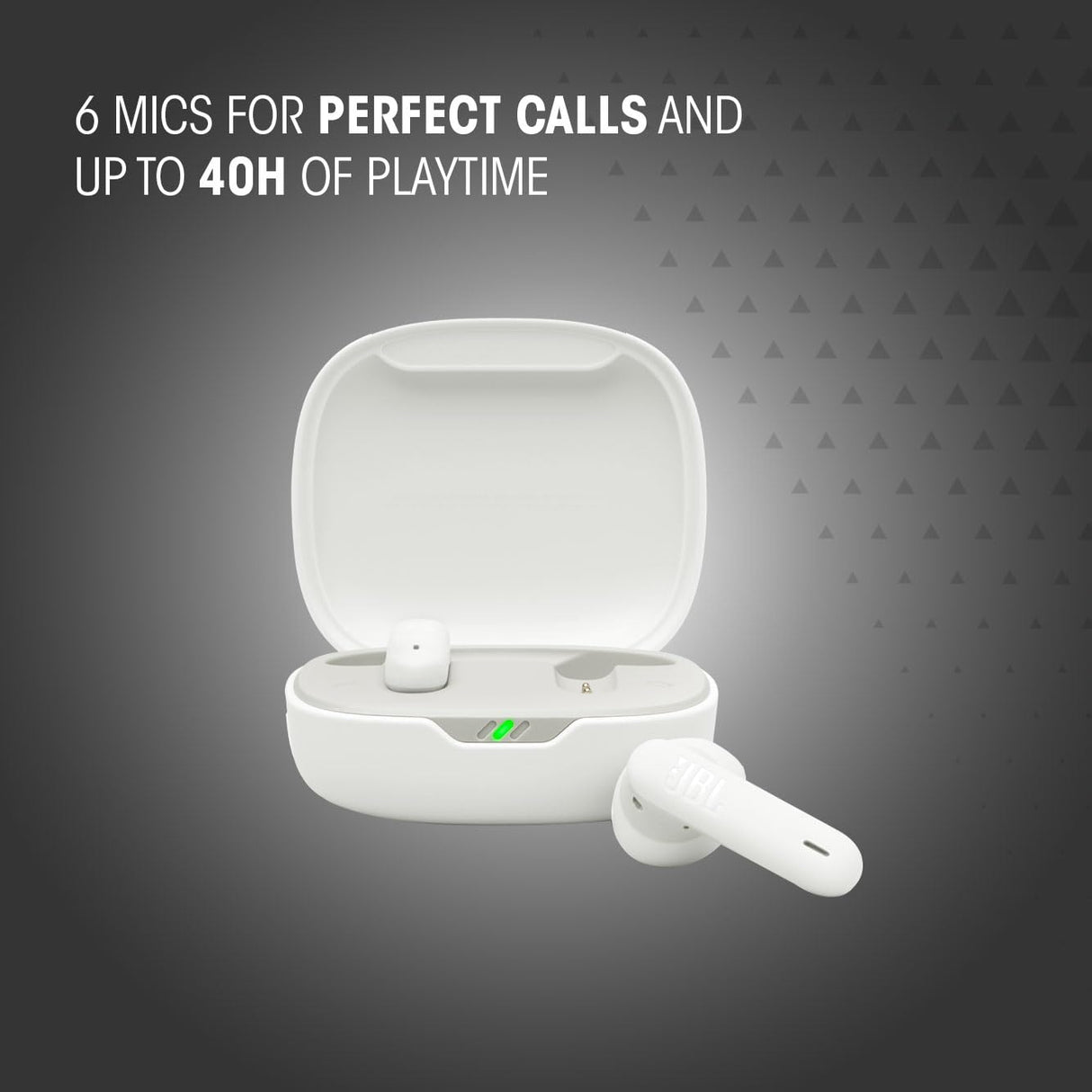 JBL Wave Flex 2, Auriculares inalámbricos True Wireless, Bluetooth, autonomía de hasta 40 hrs, Sonido Pure Bass, Smart Ambient, Resistentes al Agua y al Polvo, conexión multipunto, Blanco