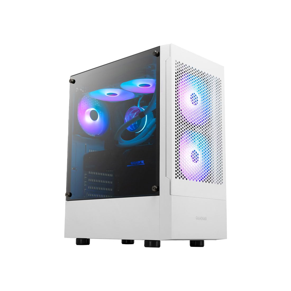 Boitier Moyen Tour ATX GAMDIAS Talos E3 Mesh RGB Avec panneaux vitrés (Blanc)