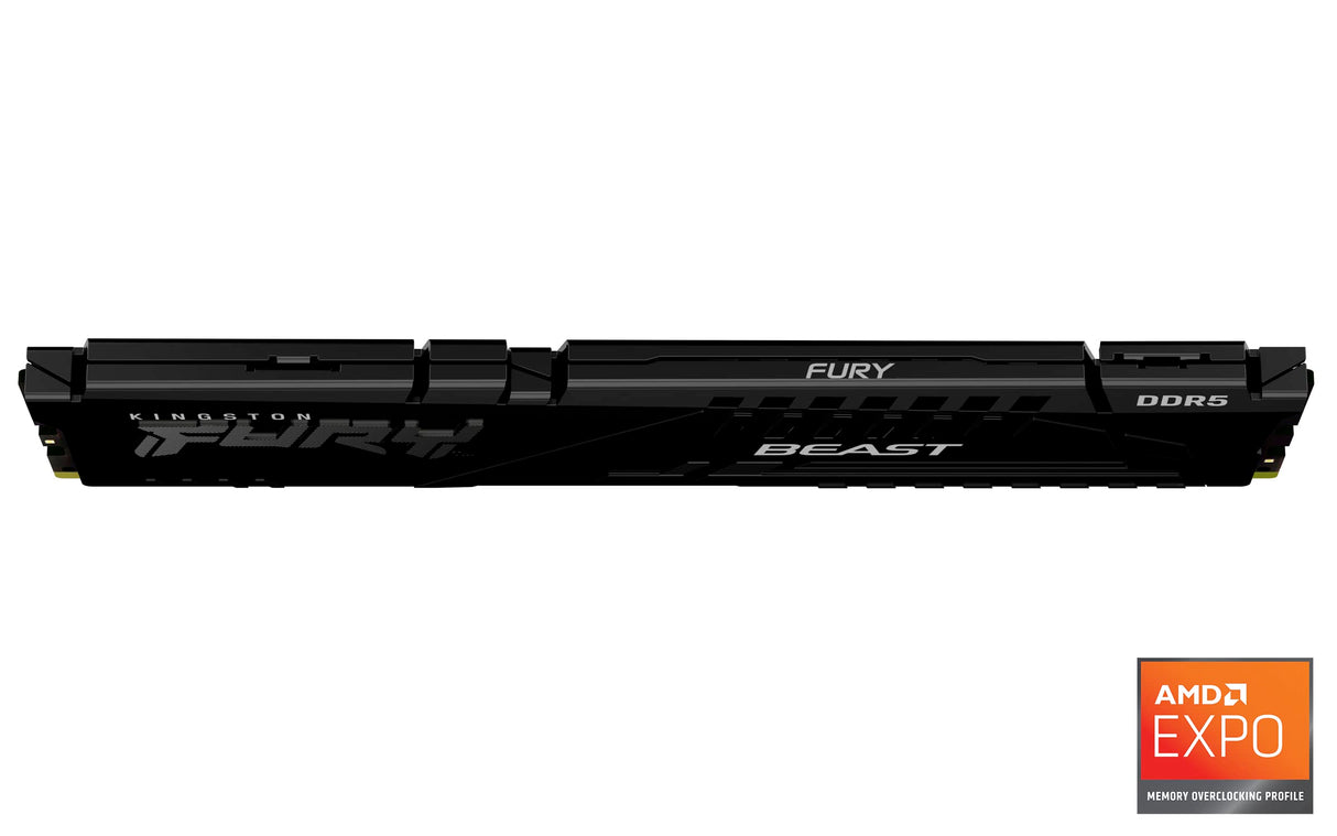 Kingston Fury Beast Negro DDR5 32GB 5200MT/s CL40 DIMM Memoria Gamer para Ordenadores de sobremesa Módulo único AMD Expo e Intel XMP - KF552C40BB2-32