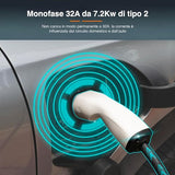 Avilia Cables de Carga para Coche eléctrico y vehículos de Tipo 2, trifásicos – Columna Impermeable para Carga rápida, Compatible con Todos los vehículos eléctricos de 11 kW, 6 Metros