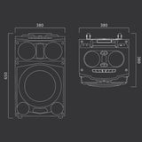 M-1938 DJ - Altavoz Bluetooth con Radio, USB, 2 entradas de Micro luz Ambiente 150W (Incluye micrófono)