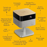 Epson Lifestudio Flex Plus EF-72 Roble,proyector portátil smart,Sound by Bose,Google TV,4K Pro UHD, Función de lámpara lateral LED, soporte ajustable, uso en interiores/exteriores, 5 años de garantía*