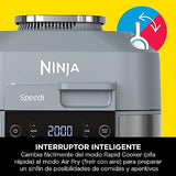 Ninja Speedi Olla rápida, Freidora de aire y Multifunción, 5,7L, comidas para 4 en 15 minutos, Freír con aire, Vapor, Parrilla, Hornar, Asar, Sellar, Cocción lenta y más, en gris, ON400EU