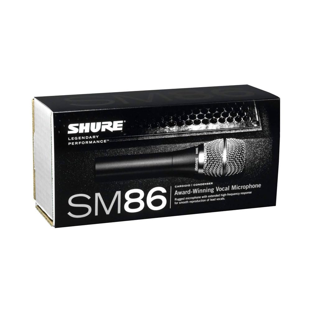 SHURE SM86-LC - Micrófono de voz cardioide de condensador para el uso profesional en actuaciones en vivo en el escenario, Calidad de estudio con una fabricación para aguantar los rigores de las giras