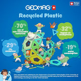 Geomag Magicube Full Color, Bloques de Construcción Magnéticos para Niños a Partir de 1 Año – Juego de 64 Bloques de 4 Colores Hechos de Plástico 100% Reciclado