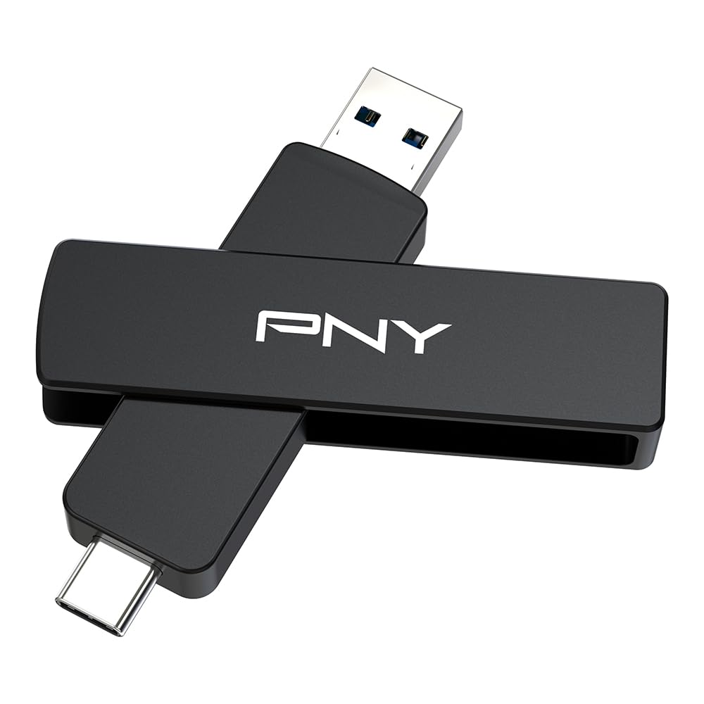 PNY Unidad Flash Duo Link V3 1TB USB 3.2 Gen 2 Tipo-C y Tipo-A OTG, Velocidades de Lectura/Escritura 1000/800MB/s, Almacenamiento móvil Externo Compatible con Smartphones/tabletas/Ordenadores