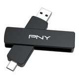 PNY Unidad Flash Duo Link V3 1TB USB 3.2 Gen 2 Tipo-C y Tipo-A OTG, Velocidades de Lectura/Escritura 1000/800MB/s, Almacenamiento móvil Externo Compatible con Smartphones/tabletas/Ordenadores