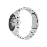 Diesel Reloj Mega Chief Slim para Hombre, Movimiento cronógrafo con Correa de Acero Inoxidable, Tono Plateado y Negro