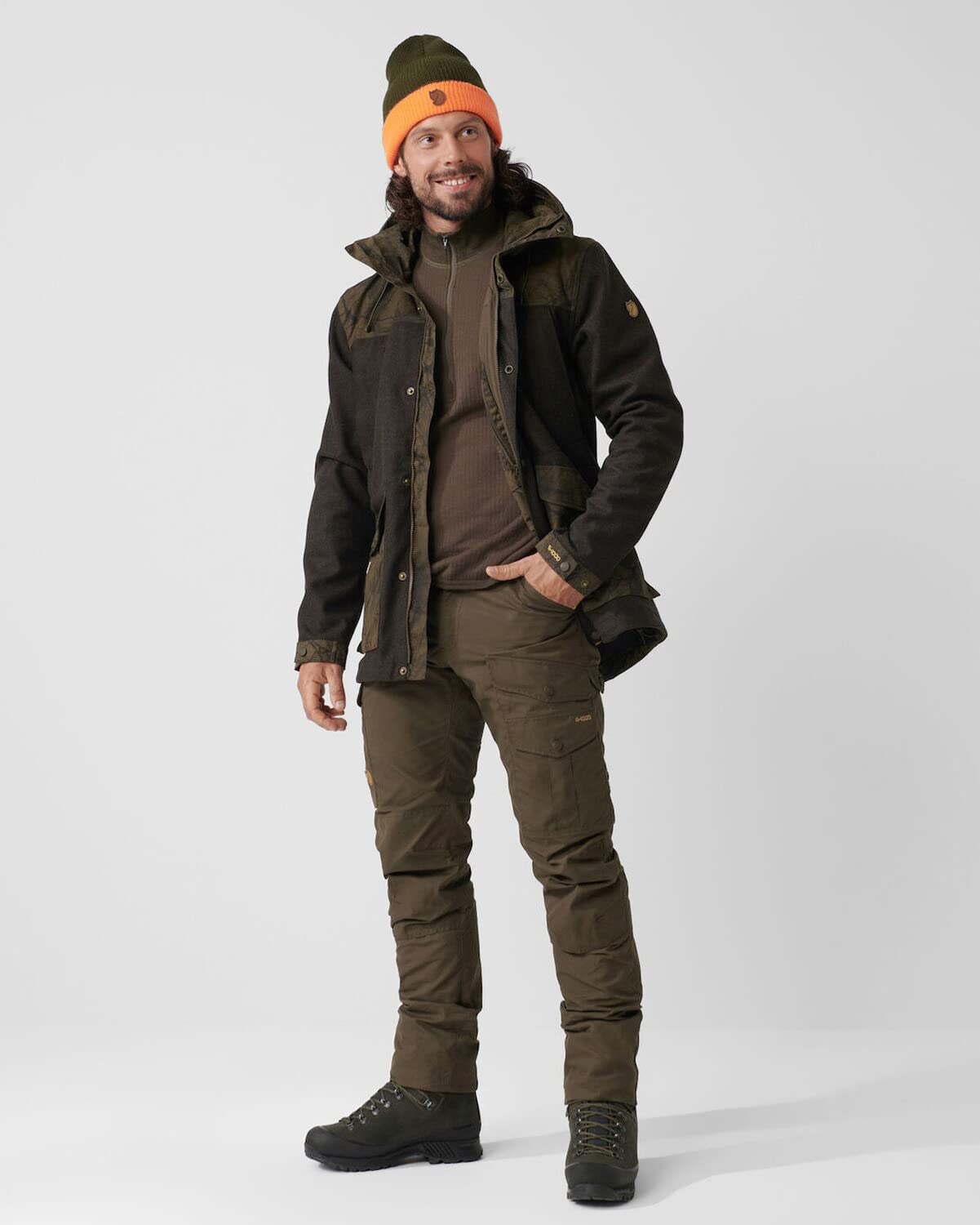 Fjallraven Barents Pro Hunting Trousers M Sport, Hombre, Dark Olive, 46