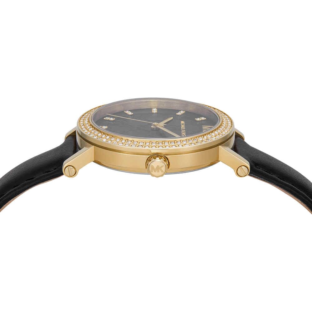 Michael Kors Corey Reloj Mujer, Movimiento de Cuarzo Tres Agujas con Correa de Acero Inoxidable o Cuero