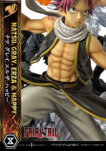 Prime 1 Studio Fairy Tail - Figura Decorativa de Natsu, Gris, Erza, Happy - Figura de Estatua de Lujo, versión 1/7, 57 cm