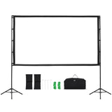VEVOR Pantalla de Proyector con 2 Trípodes, Pantalla de Proyección Portátil Antiarruga de 254 cm con Ángulo Amplio de 160° y Bolsa de Transporte 16:9 4K HD para Presentaciones de Cine en Casa
