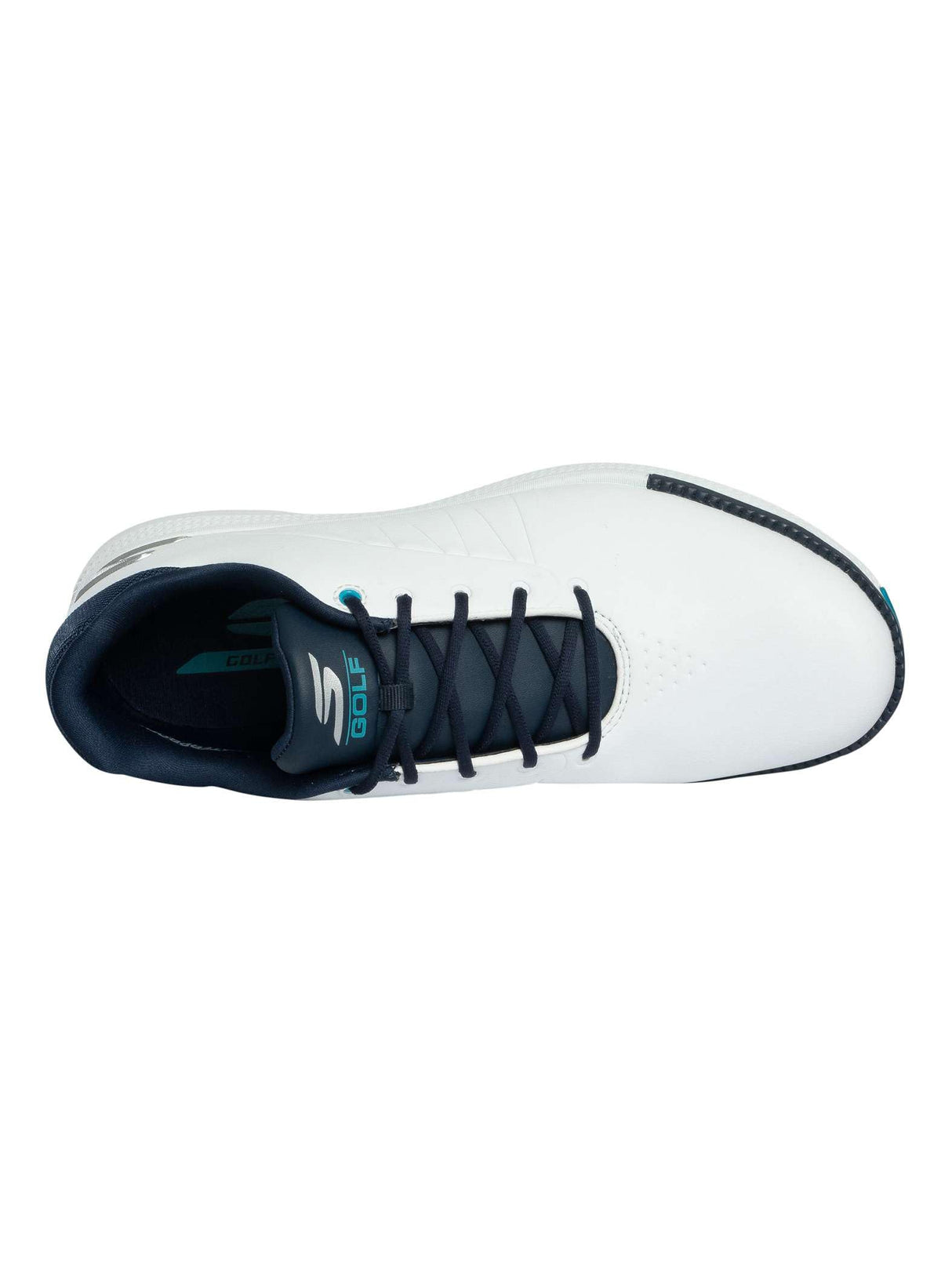 Skechers Hombre Entrenadores De Ritmo Go Golf, White/Navy/Blue, 43 EU