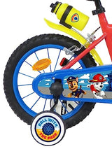 Bicicleta Atlas Bicicleta Niño 14' Paw Patrol Equipada con 2 Frenos, Placa Delantera Decorativa, Bidón Trasero y Casco Pat Patrulla Incluido Niño, Rojo, 14