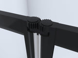 Marwell Pared plegable para bañera Black Light de 3 hojas, 125 cm x 143 cm x 5 cm, elementos de cristal de seguridad de 4 mm, plegable, marco de aluminio negro mate