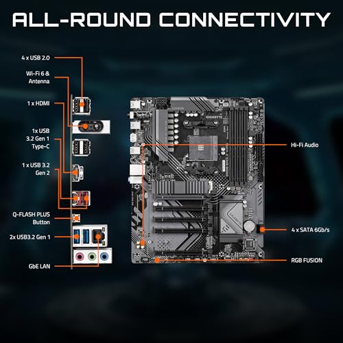 GIGABYTE B550 Eagle WIFI6 Placa Base - Procesadores AMD Ryzen Serie 5000 G, VRM de 10+3+1 Fases, hasta 3200 MHz DDR4, 1xPCIe 4.0 + 1xPCIe 3.0 M.2, LAN 1GbE, WiFi 6, USB 3.2 Gen 2