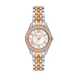 Michael Kors Reloj Harlowe para Mujer, Movimiento de Cuarzo a Tres Agujas con Correa de Acero Inoxidable o Piel, 33 mm, Tono Dorado y Tono Plateado