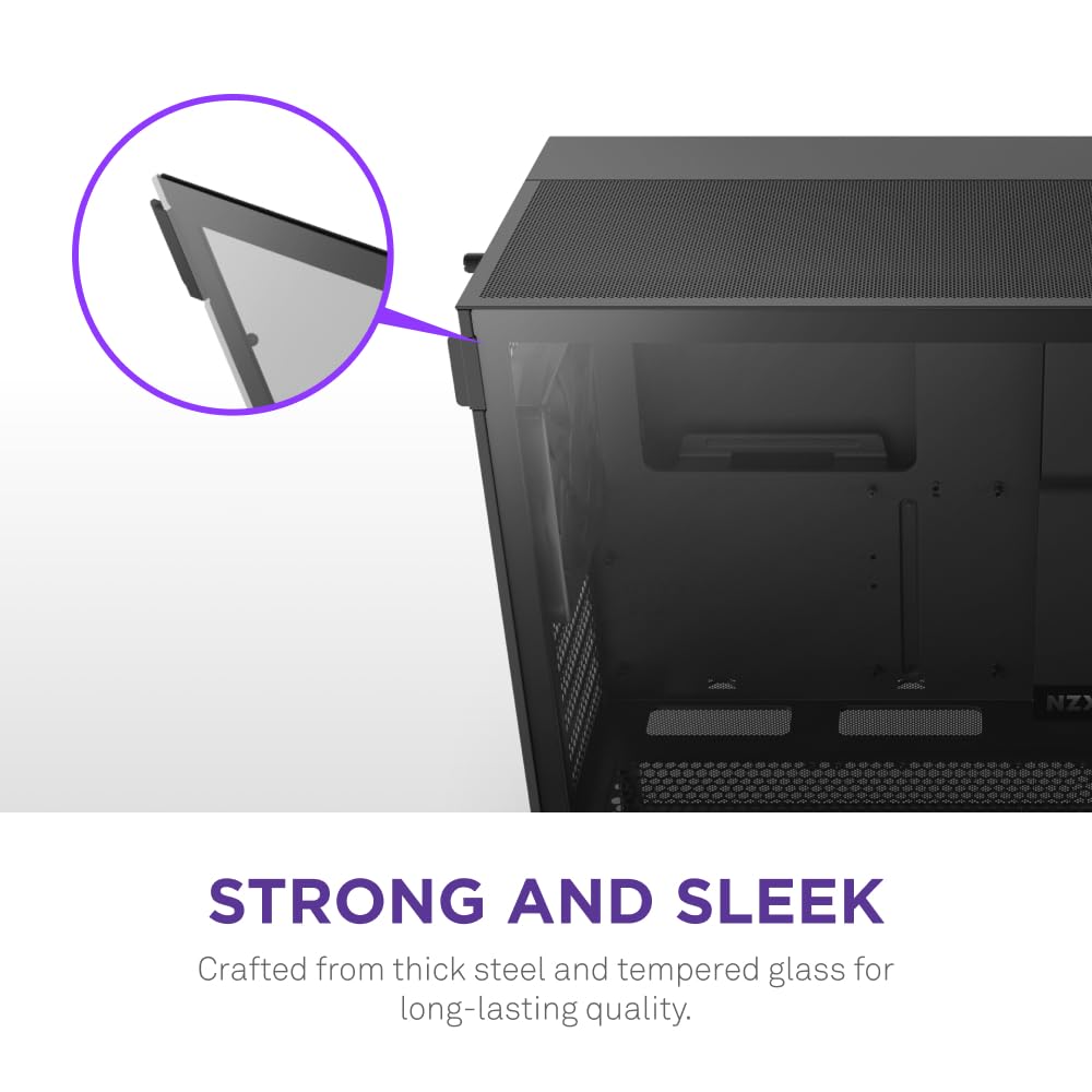 NZXT H5 Flow RGB - Caja compacta ATX Mid-Tower para PC Gaming - Alto Flujo de Aire - Ventilador F360 RGB Core (CV) Incluido - Soporte de radiador Frontal de 360mm y Superior de 240mm - Negro