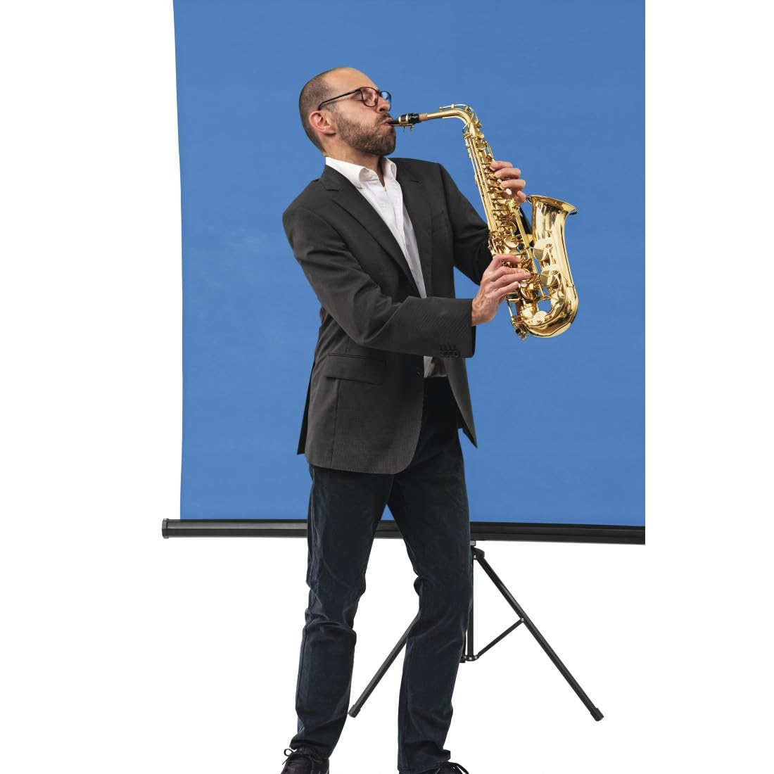 Hama - Fondo Plegable para Estudio fotográfico (100% algodón, 2,95 x 6 m), Color Azul
