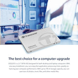 Transcend SSD225S 2TB 2.5" SATA III (6Gb/s) SSD Interno - Memoria Flash 3D NAND, Resistente a Golpes - TS2TSSD225S