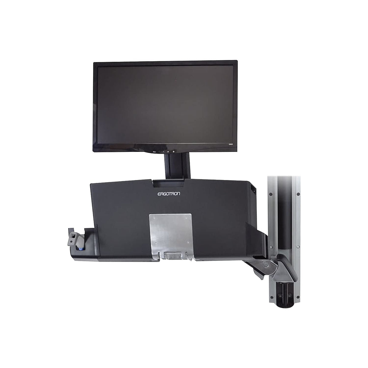 Ergotron StyleView Sit-Stand Combo Arm with Worksurface - Soporte de pared para pantalla plana (14.5 kg, 609.6 mm (24"), 75 x 75.100 x 100 mm (2.95 x 2.96 x 3.94"), 0-640 mm, -30-30 °, 0-360 °)