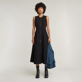 G-STAR RAW Corset Flare Kleid Sleeveless Vestido, Negro Dk Black D23605-9285-6484, M Mujeres