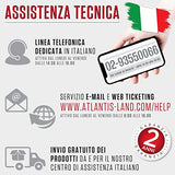 Atlantis A03-HP1003 - Fuente de alimentación ininterrumpida de Onda sinusoidal Pura 800VA 480W Line Interactiva, Pantalla LCD, Puerto USB-HID, 2 Salidas Shuko + Cable de alimentación, 1 batería